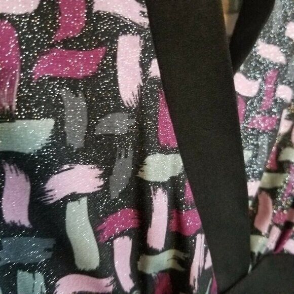 Studio 1940 Womens Sz M Multicolor  Geometric 3/4 Sleeve Blouse - Picture 3 of 9